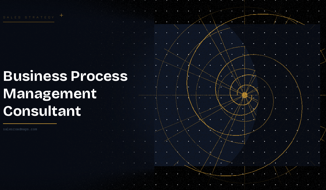 Hero banner with the headline 'Business Process Management Consultant' on the left and a gold radar-like diagram on the right.