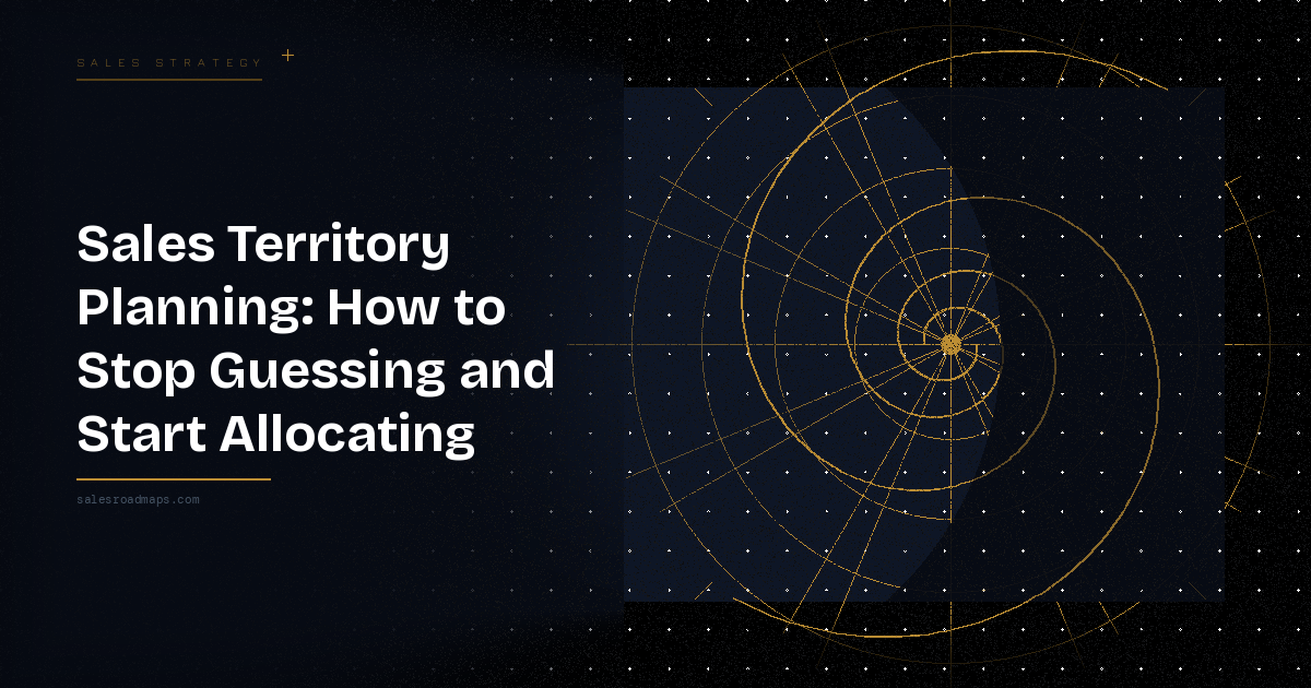 Hero header: 'Sales Territory Planning: How to Stop Guessing and Start Allocating' with a circular geometric diagram on the right.