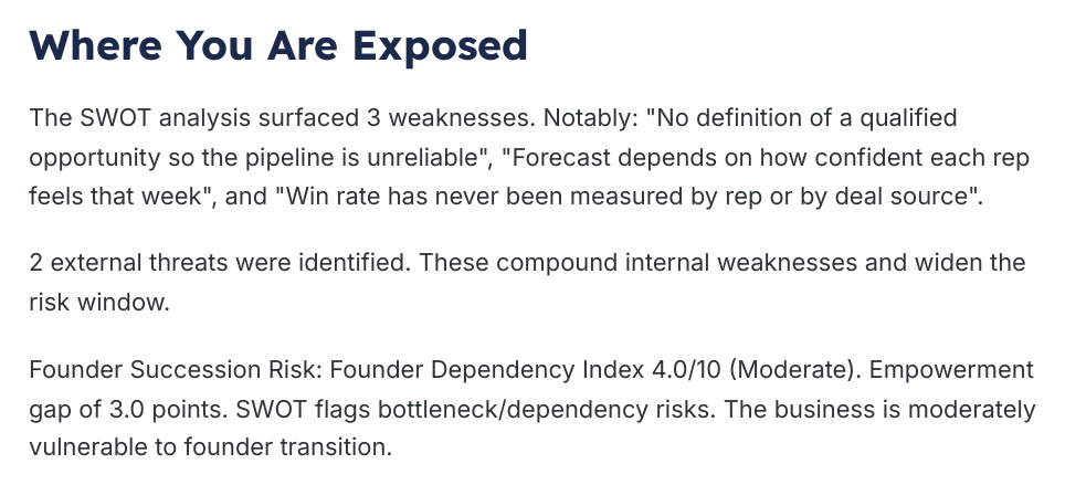You also flagged page from the generated assessment briefing