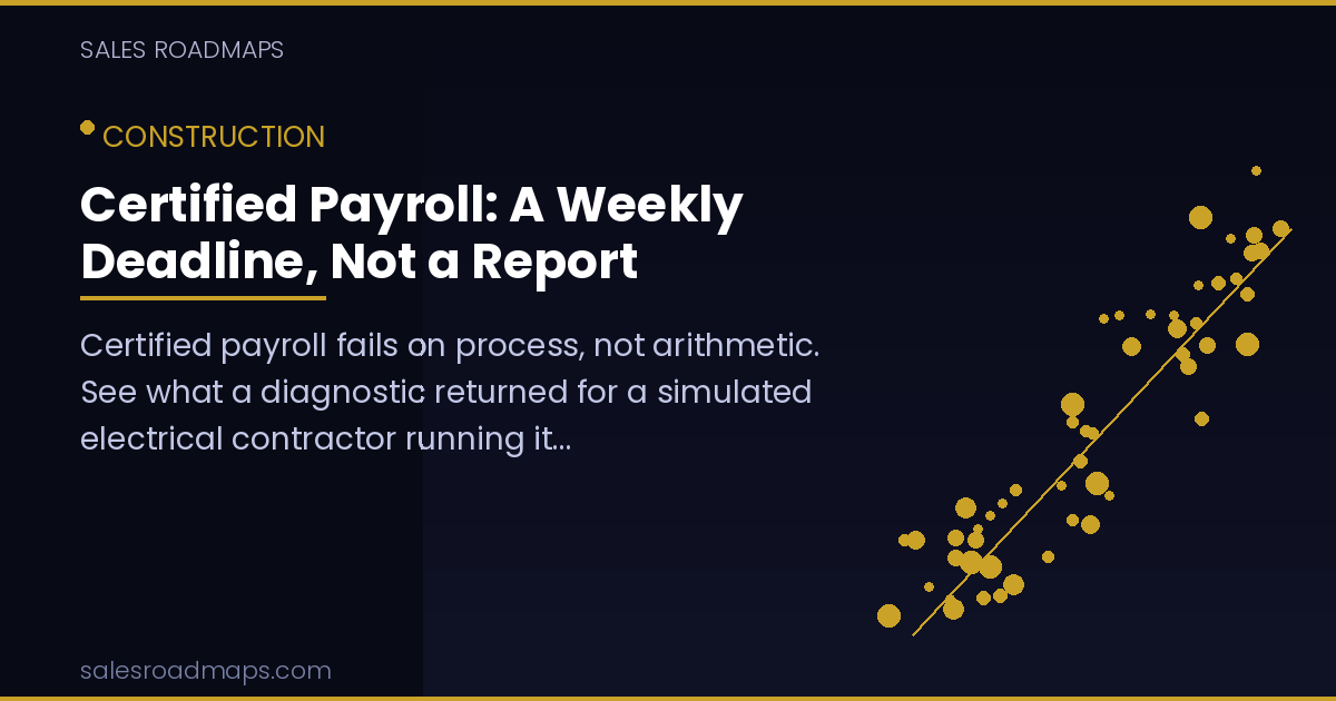 Sales Roadmaps cover image for the article Certified Payroll: A Weekly Deadline, Not a Report