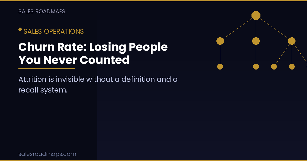 Sales Roadmaps cover image for the article Churn Rate: Losing People You Never Counted