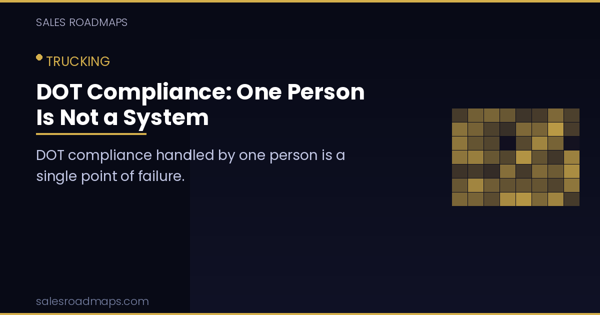 Sales Roadmaps cover image for the article DOT Compliance: One Person Is Not a System