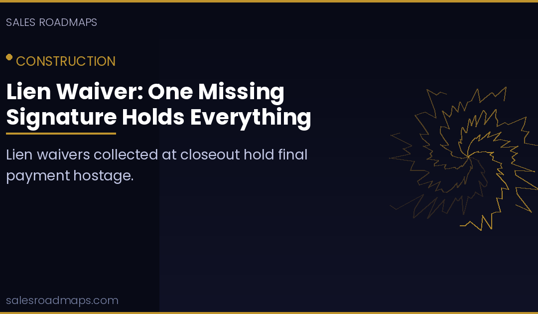 Lien Waiver: One Missing Signature Holds Everything