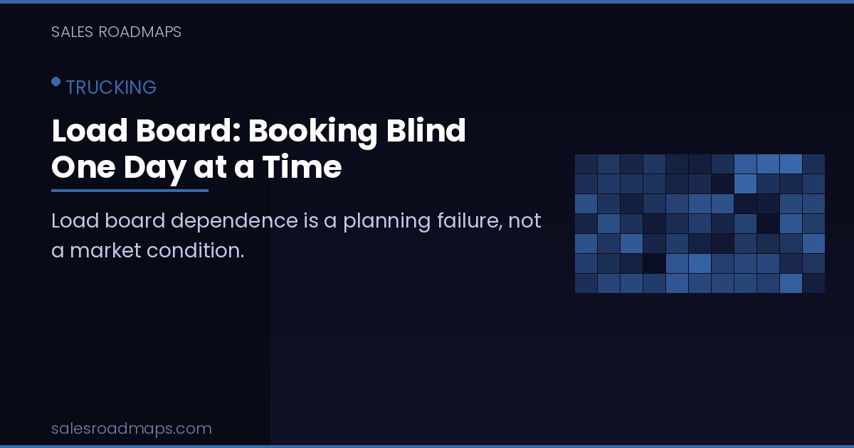 Sales Roadmaps cover image for the article Load Board: Booking Blind One Day at a Time